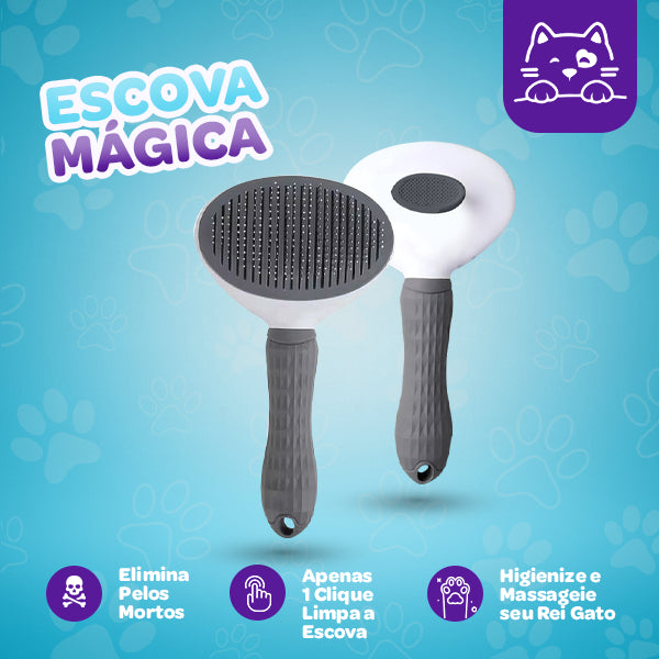 Escova Mágica© Autolimpante Para Gatos - REI GATO