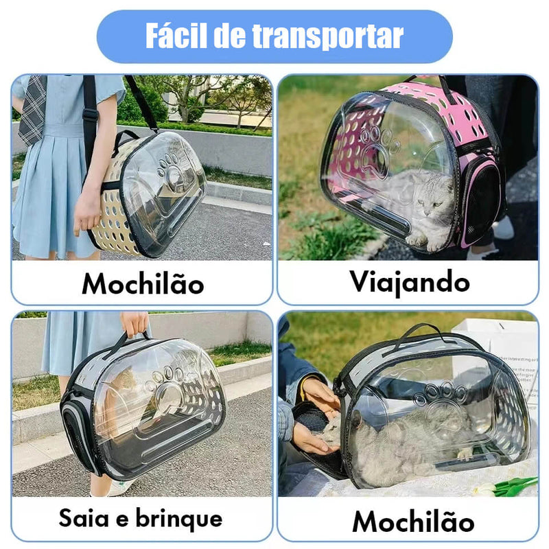 Mala de Transporte para Gatos Respirável -  Rei Gato©