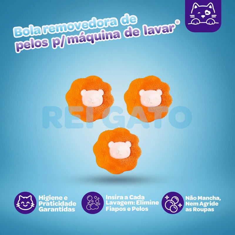 Bola Removedora de Pelos dos Gatos para Máquina de Lavar (Compre 1 Leve 3)