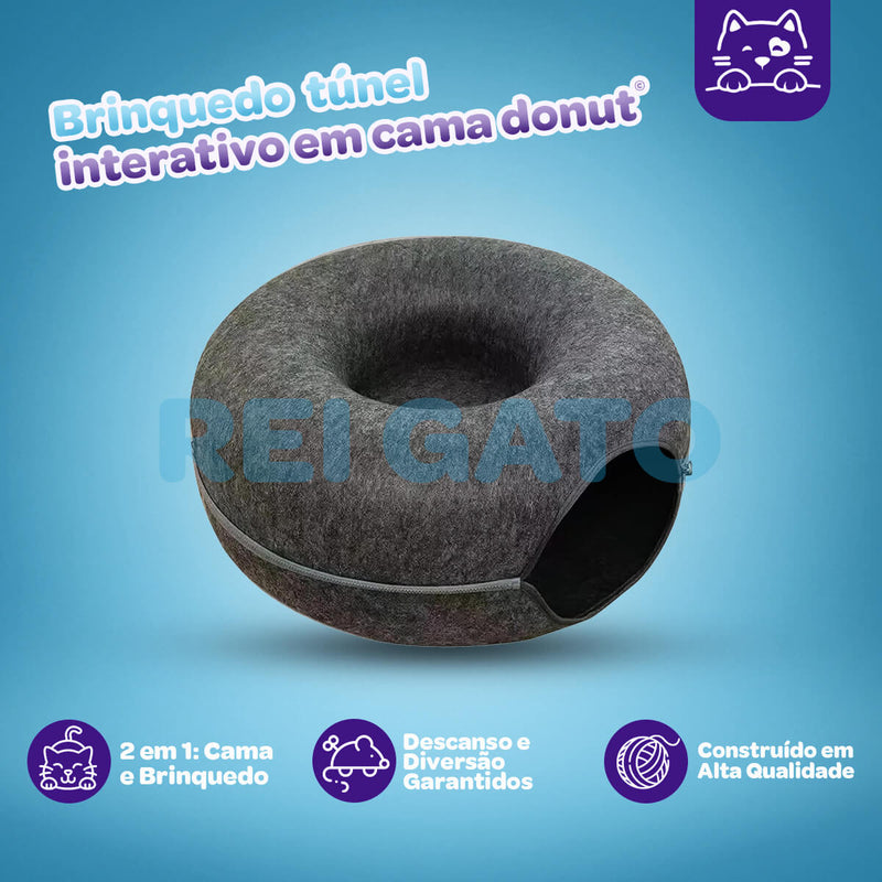 Brinquedo Túnel Interativo e Cama Donut© - Rei Gato