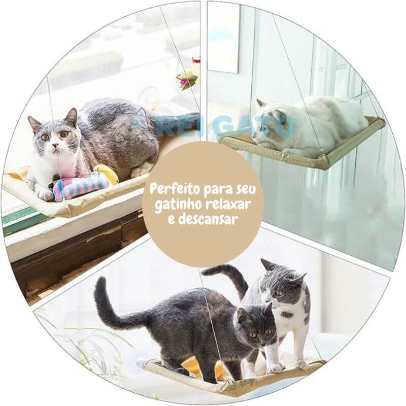 Cama de Gatos Suspensa Para Janelas - REI GATO©️  + Brinde Exclusivo