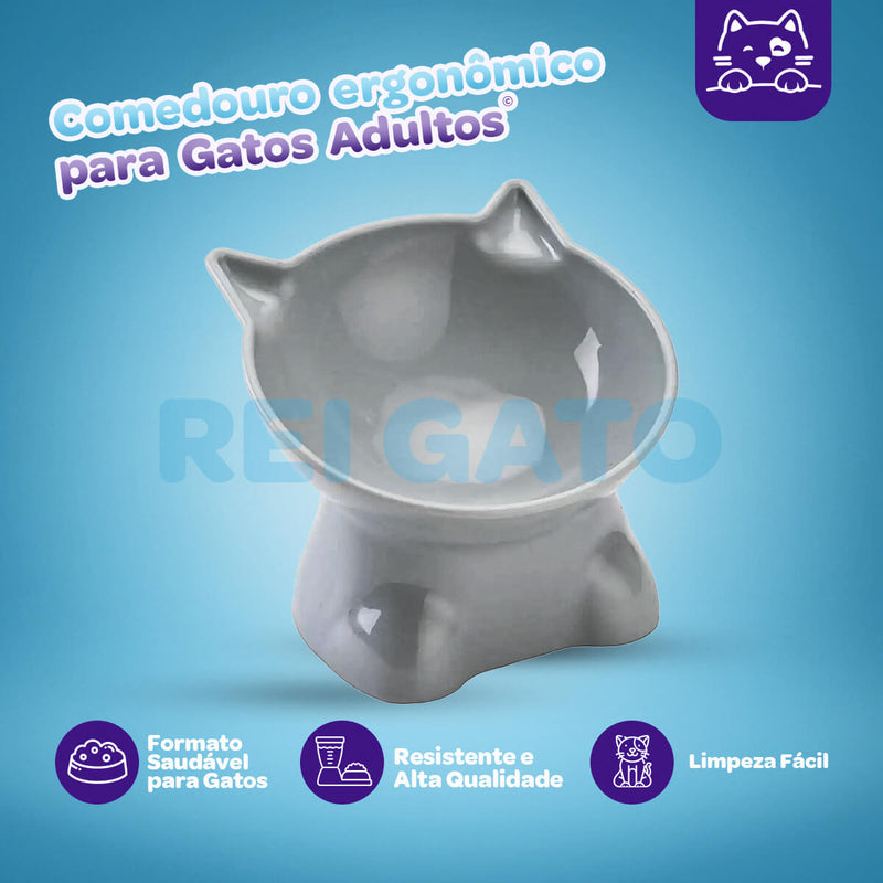 Comedouro Ergonômico para Gatos Adultos - Rei Gato©