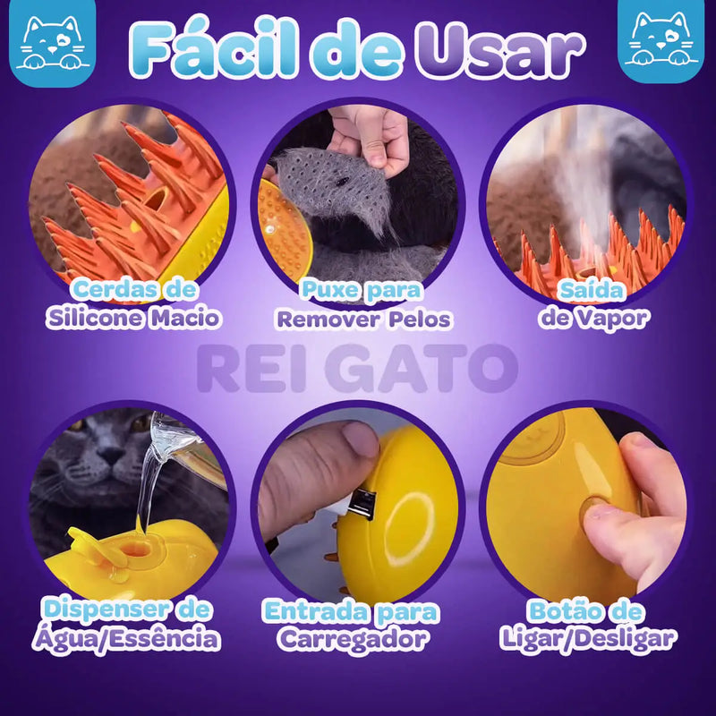 Escova Spa® de Gato 3 em 1