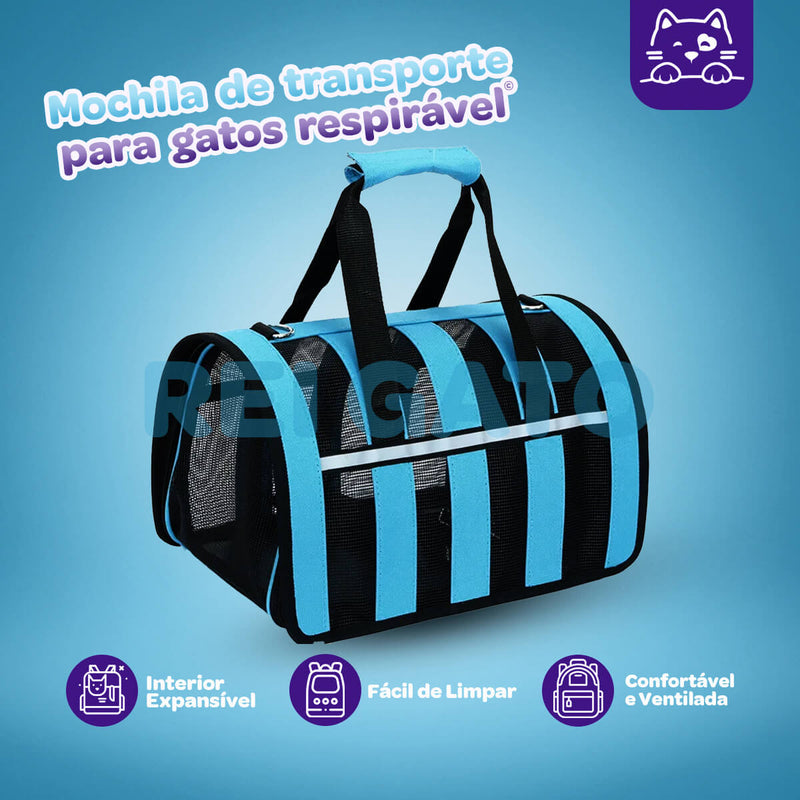 Mochila de Transporte para Gatos Respirável - Rei Gato©