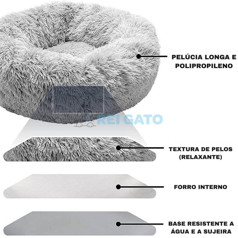 Cama Pet Fofa com Fundo Impermeável - REI GATO©️  + Brinde Exclusivo