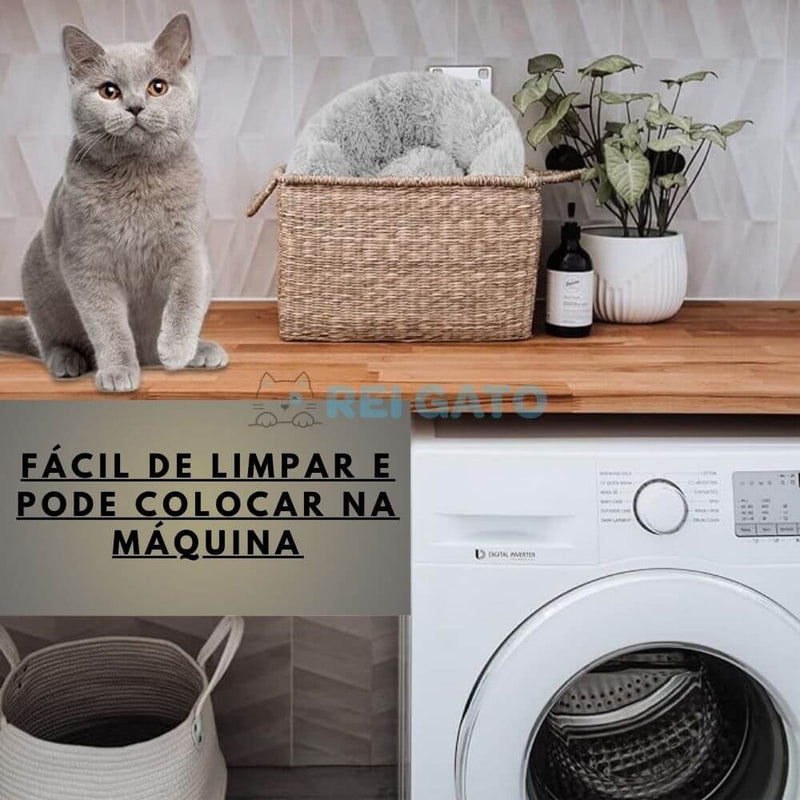 Cama Pet Fofa com Fundo Impermeável - REI GATO©️  + Brinde Exclusivo