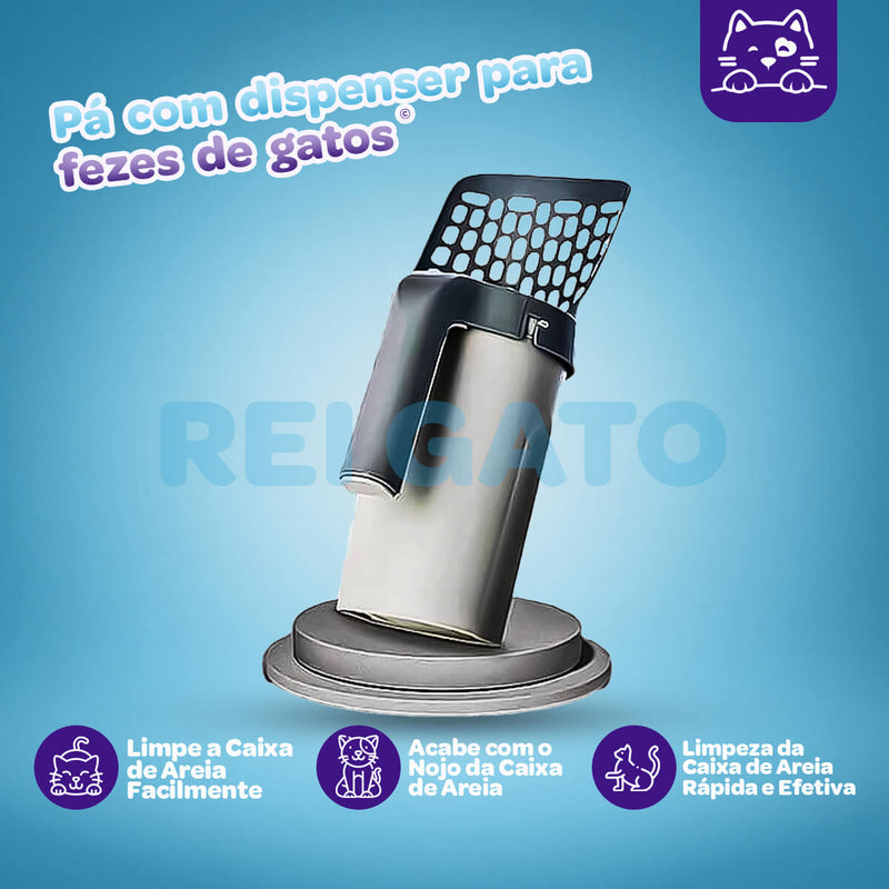 Pá com Dispenser para Fezes de Gatos - Rei Gato©